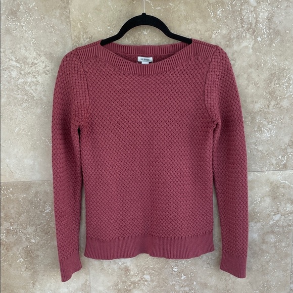 L.L.Bean Sweater Size XS 100% Cotton Textured Knit Pullover Women’s Long Sleeve - Picture 2 of 12